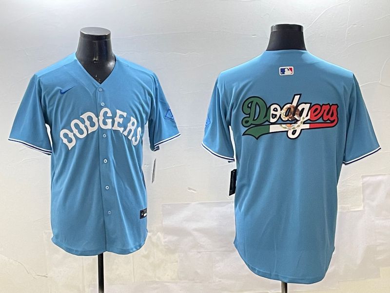 Men Los Angeles Dodgers Blank Light Blue Throwback Game 2025 Nike MLB Jersey style 1->los angeles dodgers->MLB Jersey